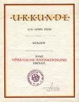 Urkunde Foermliche Anerkennung