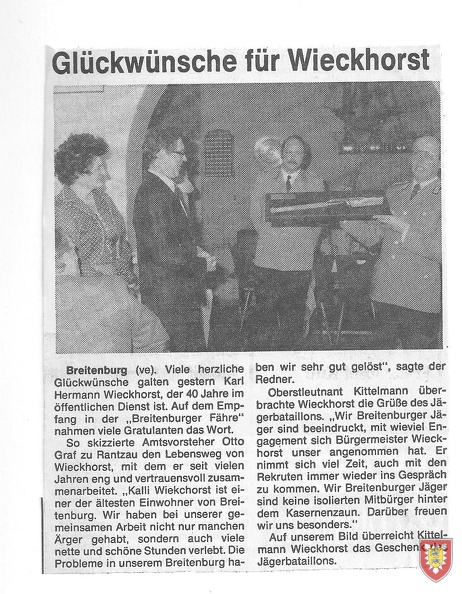 Geburtstag Bürgermeister Wieckhorst Breitenburg