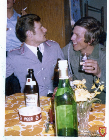1972 - Heilig Abend - Hptm Bauermeister -Chef 4 Kp- mit Schirrmeister 4 Kp und Fw Lehmann