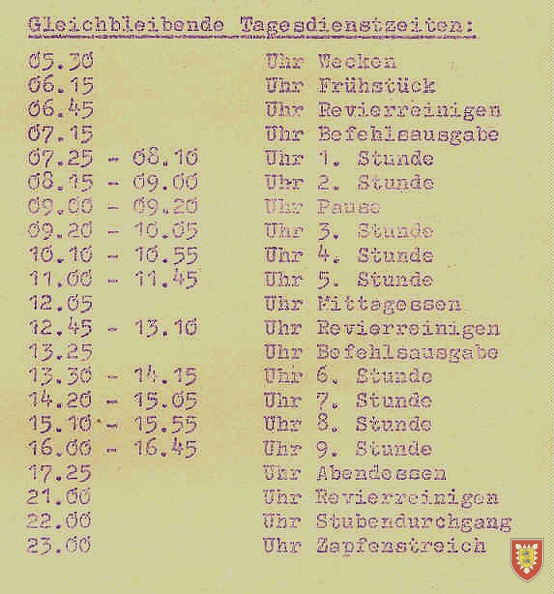 1968 Standard Dienstplan 4 Kp