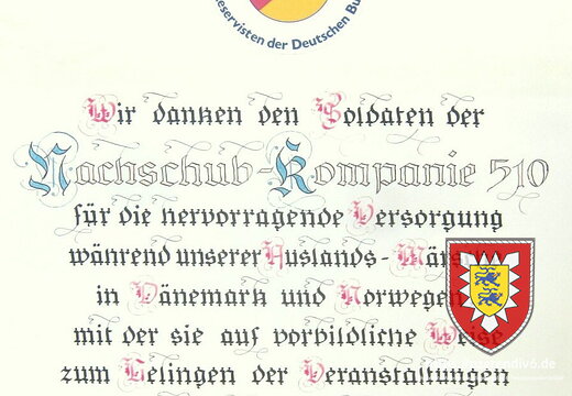226-1 Dankesurkunde Reservisten Marschgruppe