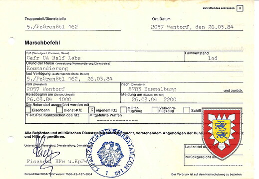 Marschbefehl Hammelburg 