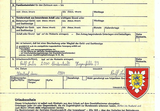 Urlaubsantrag 