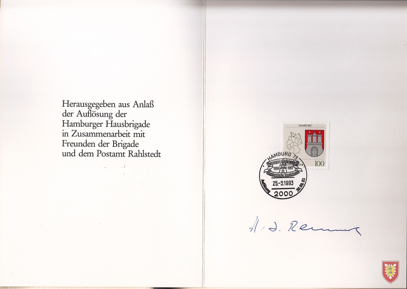 1993 - Sonderbriefmarke zur Auflösung PzGrenBrig 17 (1)
