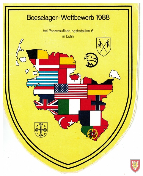PzAufklBtl6 Rettberg Kaserne Eutin Boeselager Wettbewerb 1988 Aufkleber