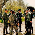 Uebung Schwarzer Panther - 1987 - Bataillonsführung von Olt Muus, Mj. V. Kortzfleisch, Hptm. Sättler und rechts der Kdr. 