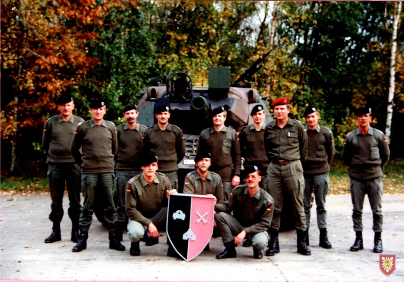 Offizierskorps PzBtl 513 im Herbst 1990 - mit rotem Barett Oberst Hofer - Kdr HschBrig 51