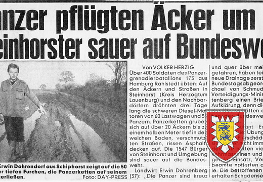 Bundeswehr-Übung verursacht Schäden in Steinhorst