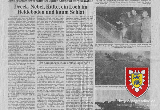 Sonderbericht Manöver 'Spitze Klinge' – Bergen‑Hohne, 8./9. Nov. 1975